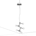 Elegant Modern Chandelier Design With Glass Balls And Metallic Hanging Structure
