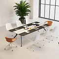 Modern Conference Table and Chair Conference Table and Chair Combination 3d model