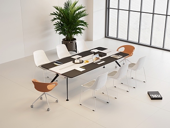 Modern Conference Table and Chair Conference Table and Chair Combination 3d model