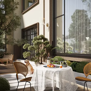 Balcony Landscape Garden 3d model