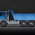 Blue Heavy Duty Dump Truck With Spacious Cab And Large Off Road Tires