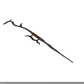 Traditional Curved Metal Polearm Weapon With Wooden Handle And Sharp Spearhead