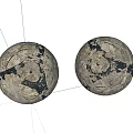 Two Black And White Patterned Spherical Sports Equipment Balls With Textured Surface Design