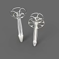 Two Modern Outdoor Lights With Tall Slim Poles Umbrella Shaped Tops And Textured Bases