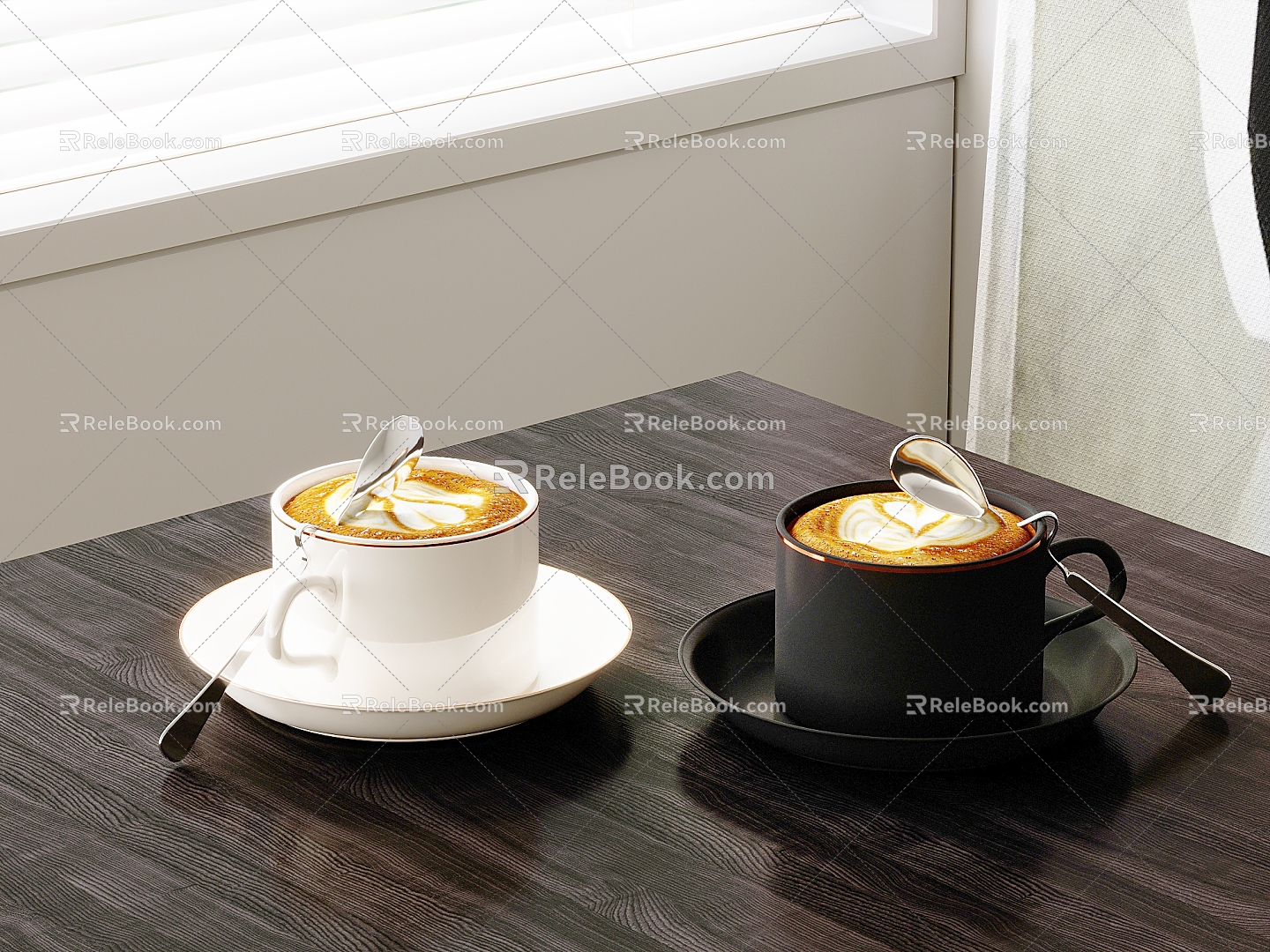 Modern Coffee Coffee Cup Flower Coffee 3d model