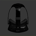 Black HTC Vive VR Headset With Adjustable Head Strap And Surface Holes 3d model