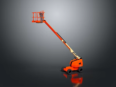 Orange Mobile Wheeled Telescopic Boom Lift Industrial Aerial Work Access Platform 3d model