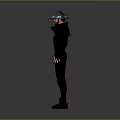 Game Movie Character With Black Outfit And Conical Hat Ninja Style Design