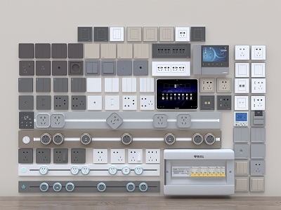 Switch Take-off Switch Button Slide Rail Switch Air Conditioning Switch Network Port Socket Smart Switch Slide Rail Socket 3d model