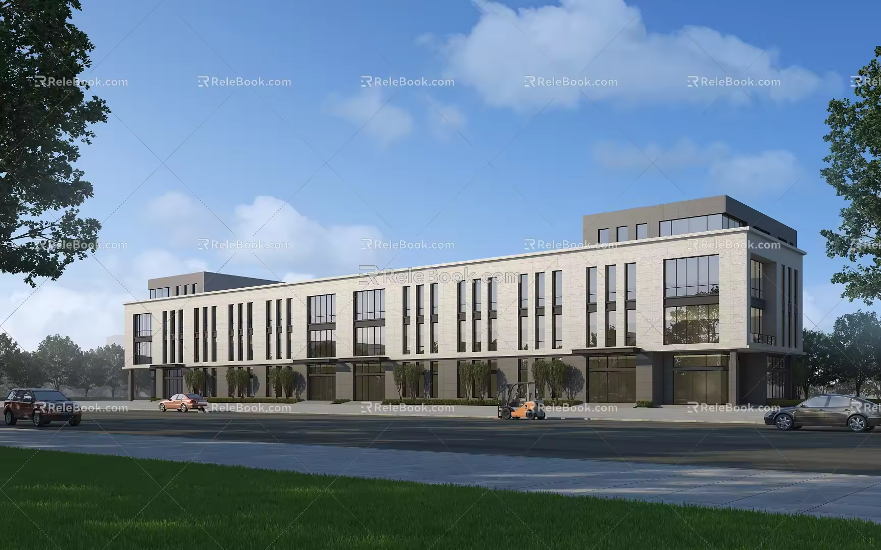 Modern Factory Building Standard Factory Building 3d model