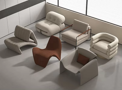 Modern Leisure Chair Combination Recliner Sofa Chair Single Chair 3d model
