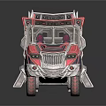 Unique Pink And Blue Vixens Food Truck With Metallic Finish Design