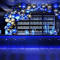 Bar bar beer golden blue balloon 1664 line up to play American Chen 3d model