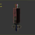 Industrial Mechanical Component Metal Cylinder With Top Connectors And Bottom Ports