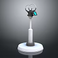 Device With White Base White Column And Circular Ring Structure With Blue Screen
