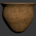 Handwoven Natural Fiber Container With Textured Surface And Wide Rim Design