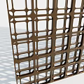 Modern Grid Pattern Room Divider With Brown And White Lattice For Interior Decoration 3d model