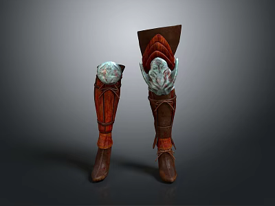 Decorative Leather Boots With Intricate Patterns For Daily Use And Comfortable Wear 3d model