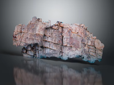 Garden Landscape Rockery Design Featuring Layered Pink Purple Blue Stone With Reflective Surface Texture 3d model