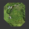Green Plants Covering Stone Wall In Miniature Landscape Model With Grass And Ivy