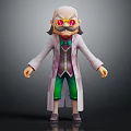 Cartoon Scientist With Bald Head Pink Sunglasses White Lab Coat Purple Vest And Green Pants