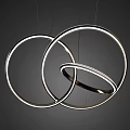 Contemporary Modern Circular Ring Chandeliers With Sleek Metal Frames And LED Glow
