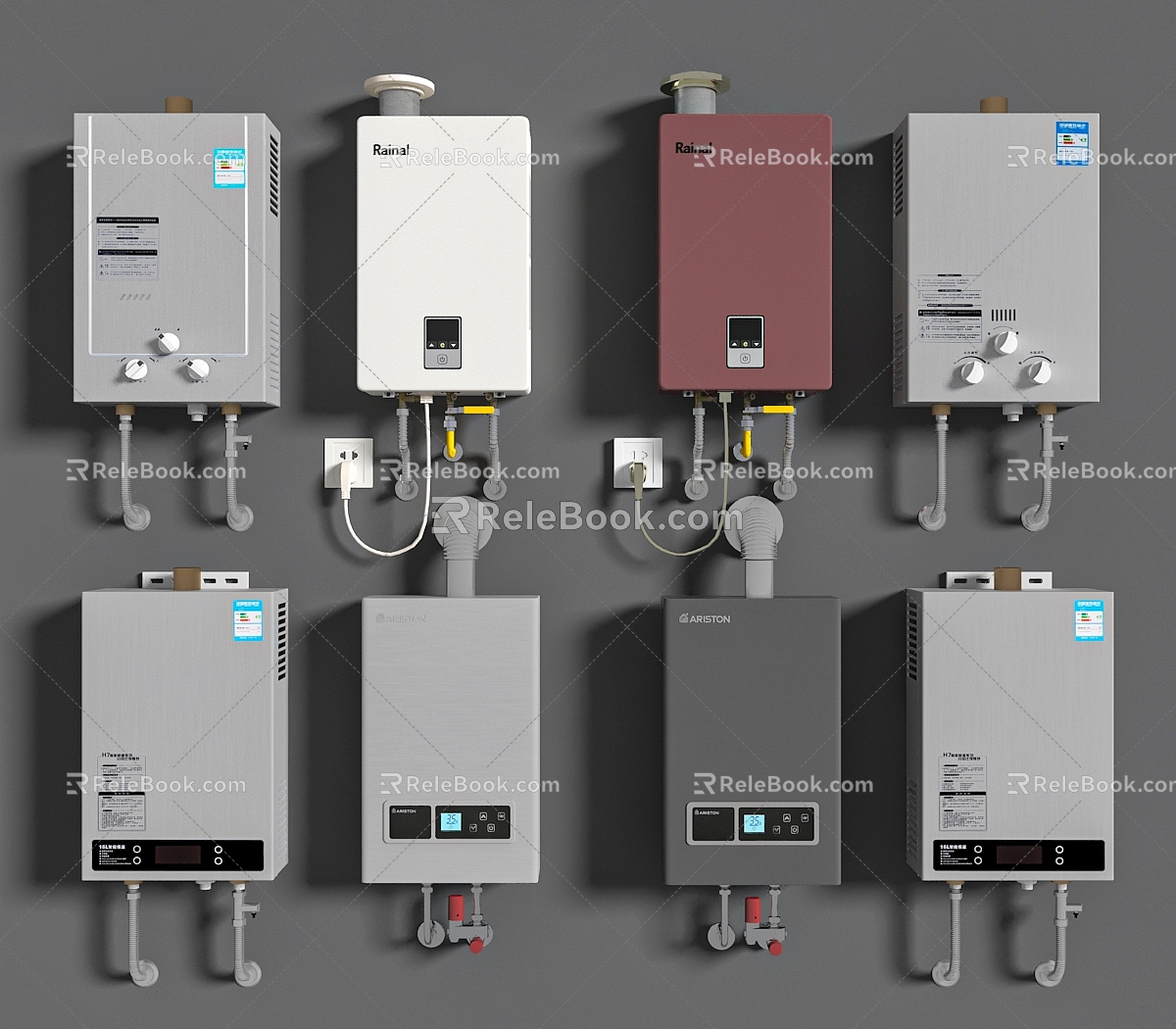 Electric water heater Gas water heater 3d model