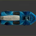 Blue Toy Race Car With Silver Top Red Rimmed Wheels And Shiny Metallic Finish