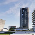 Integrated Modern Urban Development With Lakeside Green Spaces Buildings And Road Network
