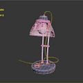 Commercial Equipment Pink Baby Themed Decorative Table Lamp With Blue Base And Cartoon Design