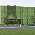 Lush Outdoor Vertical Green Plant Wall Design With Lawn And Trees