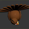 Cartoon Turkey Character With Brown Feathers Spread Tail Black Head And Yellow Feet