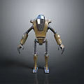 3D Robot Character Design With Gold And Black Mechanical Structure And Joints