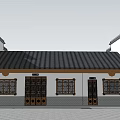 Traditional Chinese Ancient Architecture With Overhanging Eaves White Walls Black Tiles And Courtyard