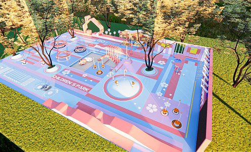 Children's area Modern children's play area 3d model