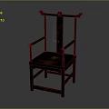 Traditional Chinese Style Wooden Chair With Classic Backrest And Armrests Design