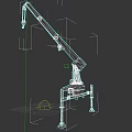 Green Industrial Crane With Extended Boom And Hook For Construction Projects 3d model