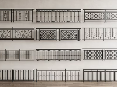 Decorative Iron Railings with Various Designs for Home Indoor Outdoor Use 3d model