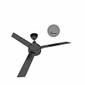Modern Household Ceiling Fans With Metal Body Black Silver Blades And Integrated Light