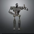 3D Rendered Metallic Robot With Articulated Joints Mechanical Arms And Legs