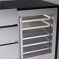 Modern Stainless Steel Kitchen Cabinets With Integrated Countertop Sink Grill And Refrigerator