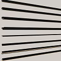 Collection Of Black Long Strips Neatly Arranged On Clean White Background