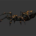 Lava Themed Spiky Armored Spider Game Movie Character with Fiery Features