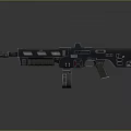 Futuristic Black Tactical Assault Weapon With Sleek Design And Grip Details