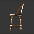 Modern Single Chair with Orange Frame and White Upholstered Seat Backrest