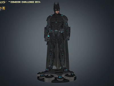 Batman Comic Con Challenge 2014 Game Movie Character With Black Armor And Cape 3d model