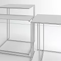 Modern Side Tables With Gray Glass Wooden Tops And Black White Metal Frames