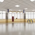 Indoor Fitness Area With Climbing And Hanging Equipment