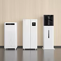 White Modern Home Appliances With Digital Panels In Minimalist Indoor Setting
