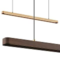 Modern Linear Wooden Pendant Lights With Light And Dark Wood Design For Home Decor 3d model